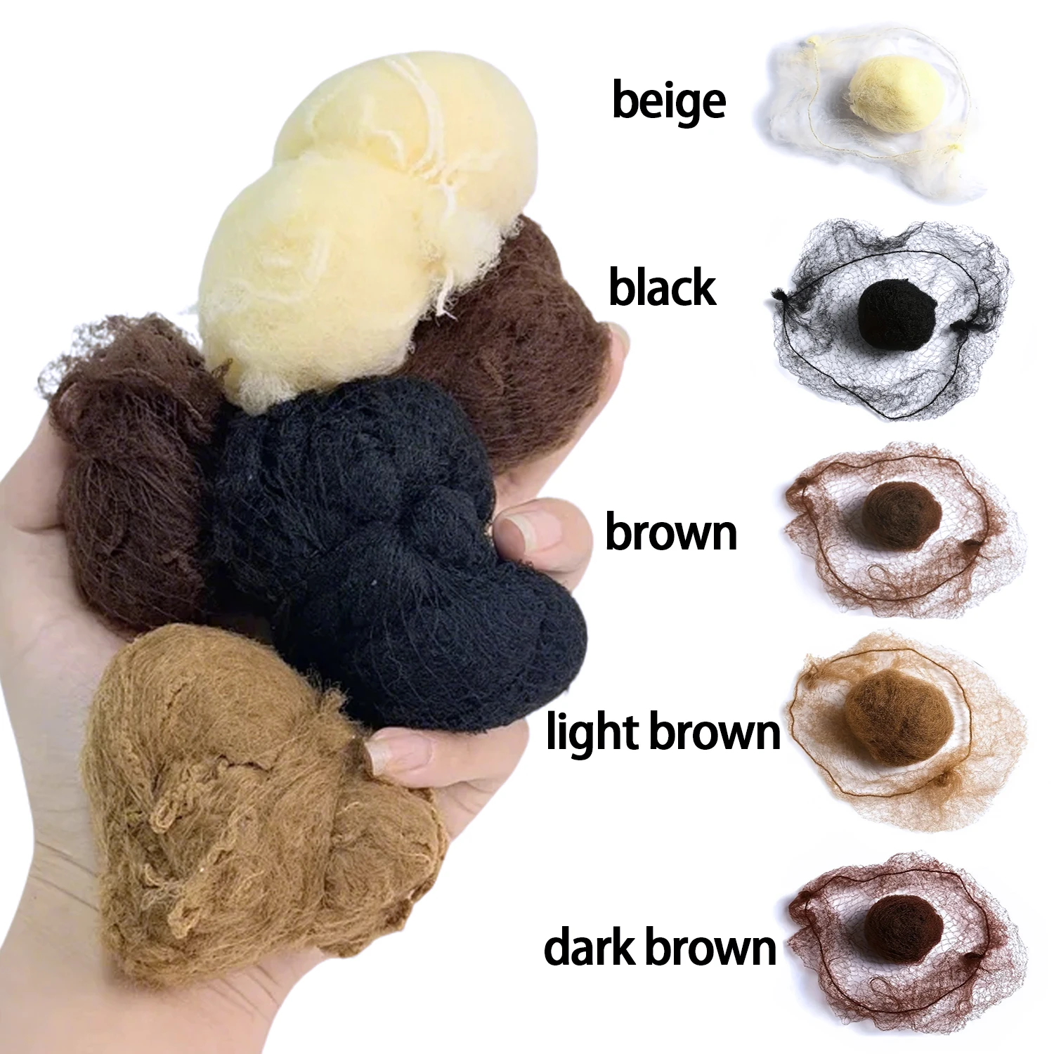 100PCS Premium Nylon Invisible Hair Nets for Ballet Dance Bun, Hair Weaving & Hair Extension Making Cap
