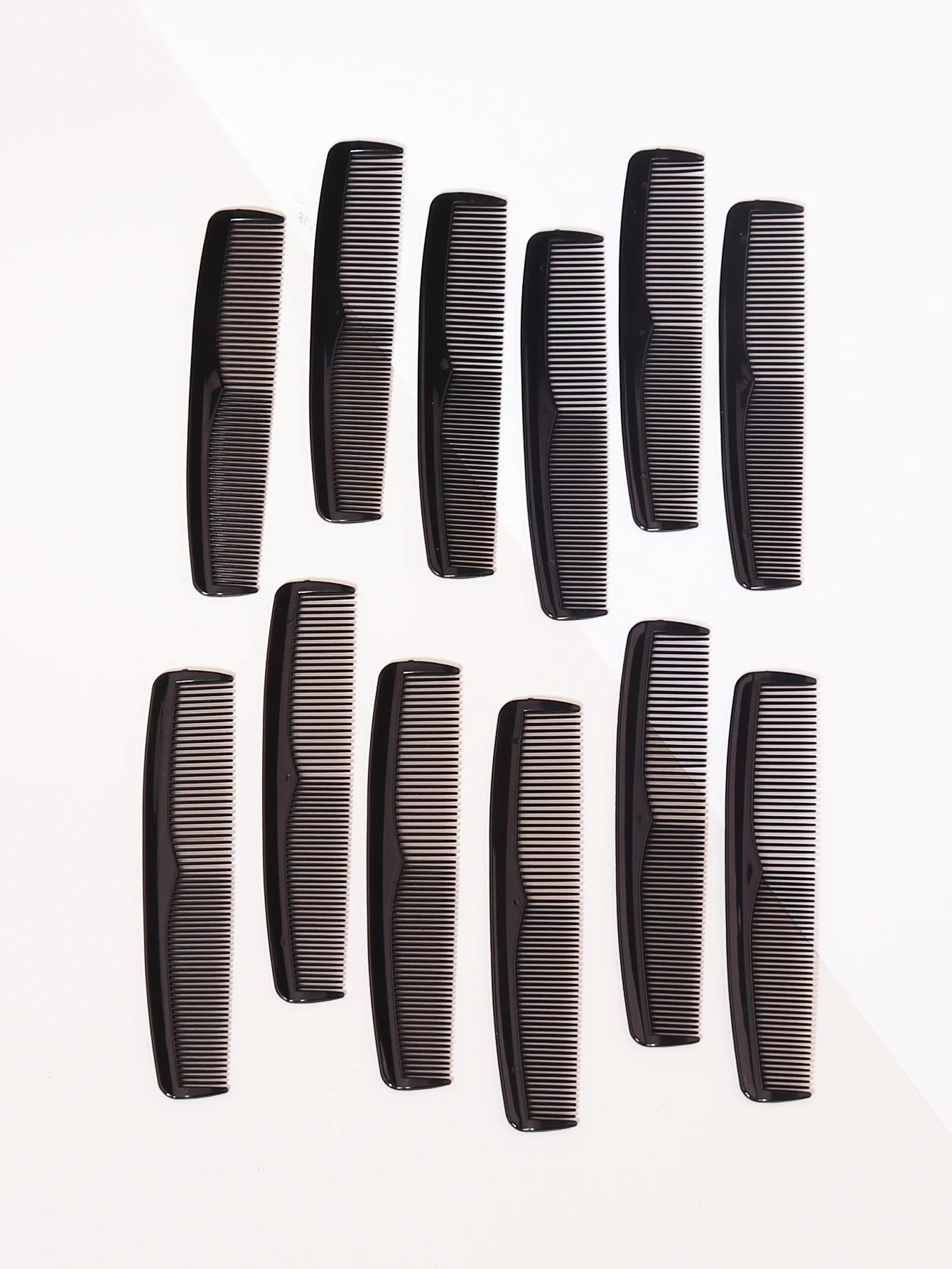 12pcs Portable Plastic Anti-Static Double-Sided Dense Toothed Hair Combs Salon Hair Comb Tools Special for Real Hair Wigs