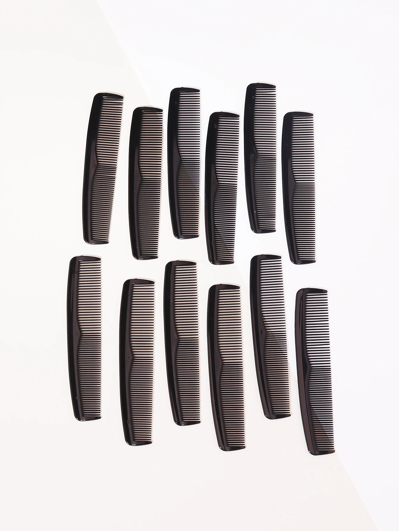 12pcs Portable Plastic Anti-Static Double-Sided Dense Toothed Hair Combs Salon Hair Comb Tools Special for Real Hair Wigs