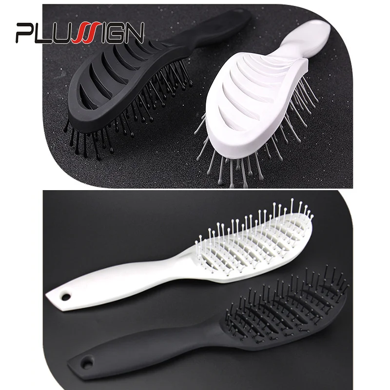Styling Curly Hair Brush Salon Massager Comb Brush Detangling Drying Brush Anti Static Curved Vent Brush Scalp Massage Comb