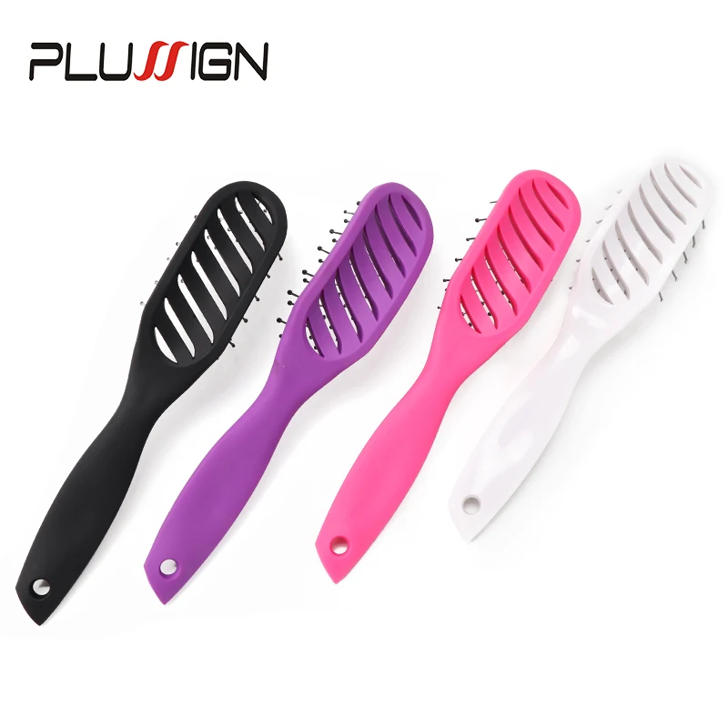 Styling Curly Hair Brush Salon Massager Comb Brush Detangling Drying Brush Anti Static Curved Vent Brush Scalp Massage Comb
