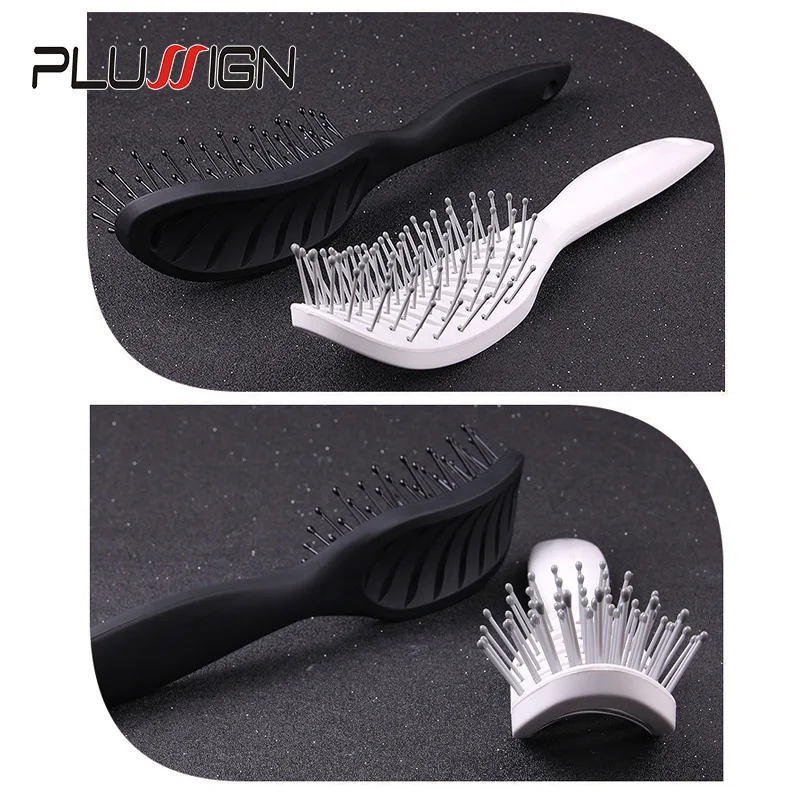 Styling Curly Hair Brush Salon Massager Comb Brush Detangling Drying Brush Anti Static Curved Vent Brush Scalp Massage Comb
