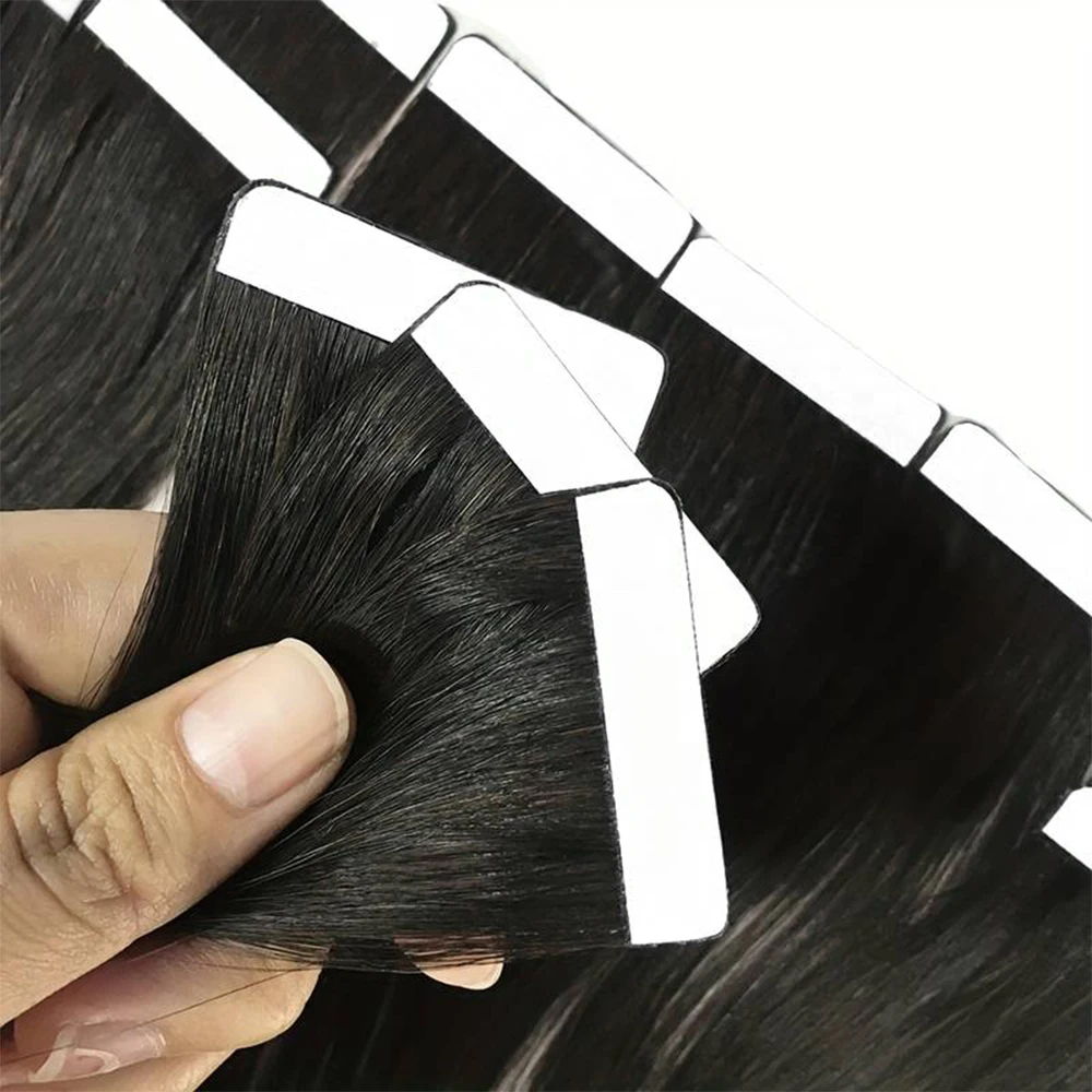 Straight Tape In Hair Extensions Skin Weft Tape In Hair Extensions 20Pcs 50G/Pack Adhesive Invisible 100% Real Human Hair Women