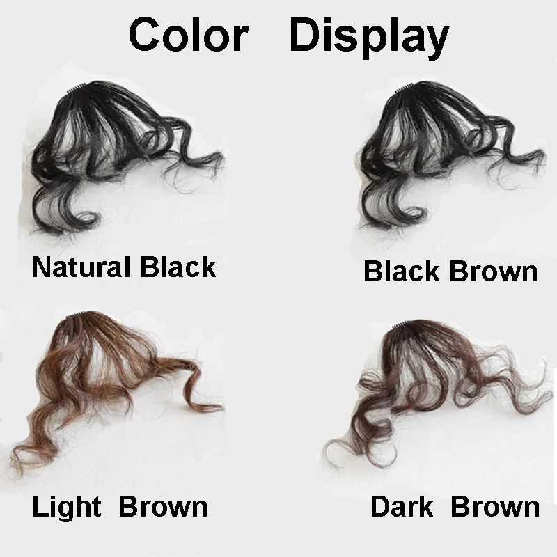 Sunslymei Fake Synthetic Curly Air Bangs Clip-In Hair Extension Fringe False Blunt Hairpiece for Women Clip In Front Hair Bangs