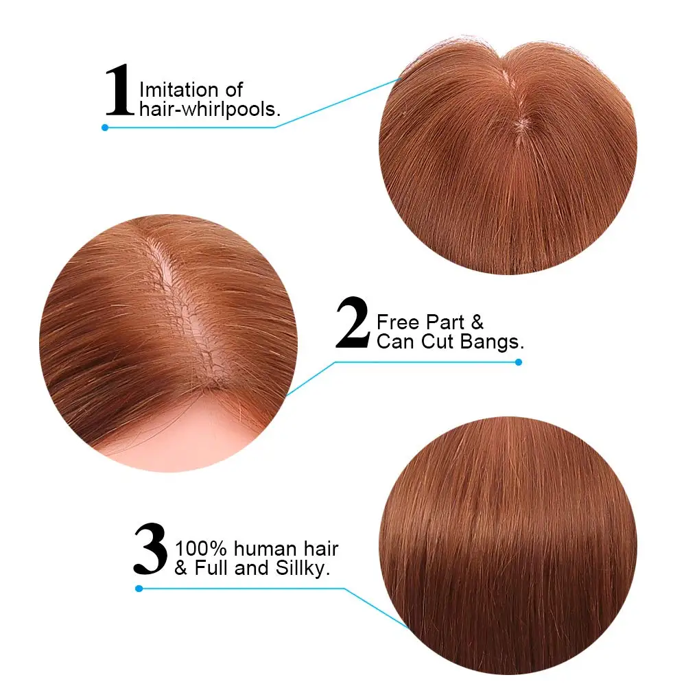 100%Real Hair Doll Head For Curling Straightening Dyeing Braiding Hairdressing Dark Brown Mannequin Head Training Head Kit