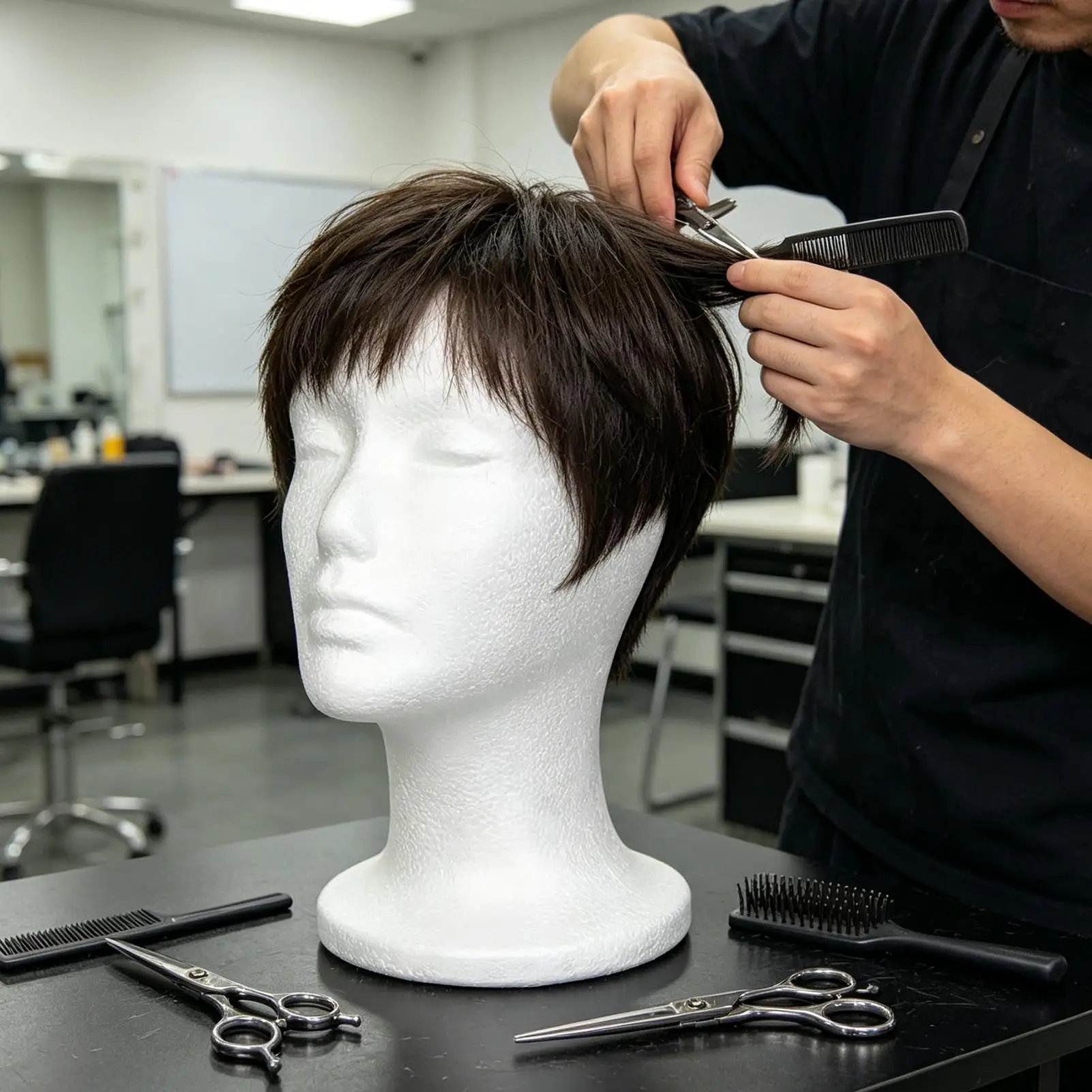 Female Styrofoam Mannequin Manikin Head Model Foam Wig Hair Lightweight Manikin Head Wig Display Stand for Scarves Jewelry Hats