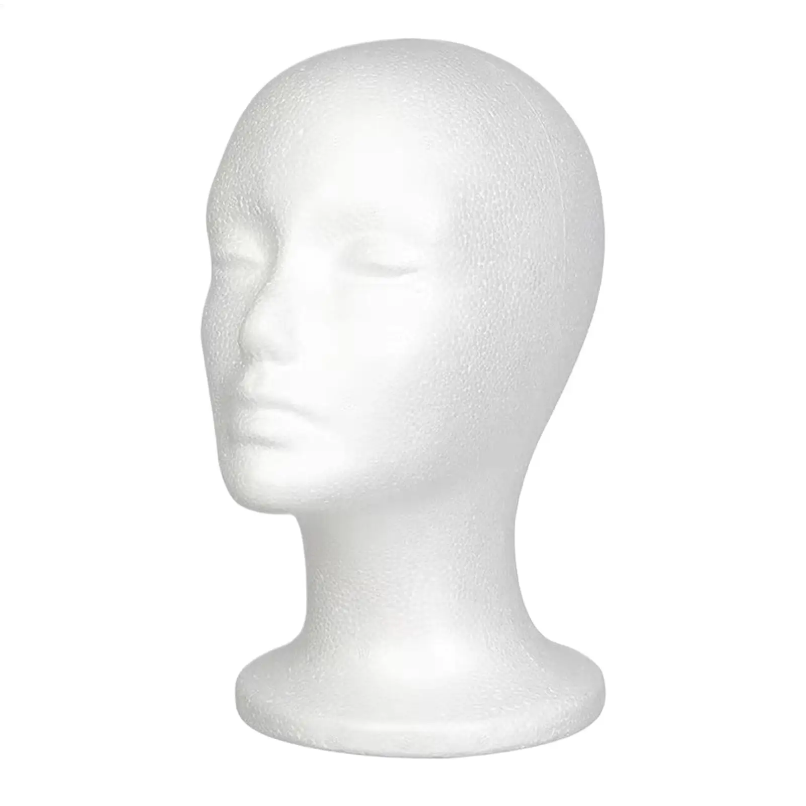 Female Styrofoam Mannequin Manikin Head Model Foam Wig Hair Lightweight Manikin Head Wig Display Stand for Scarves Jewelry Hats