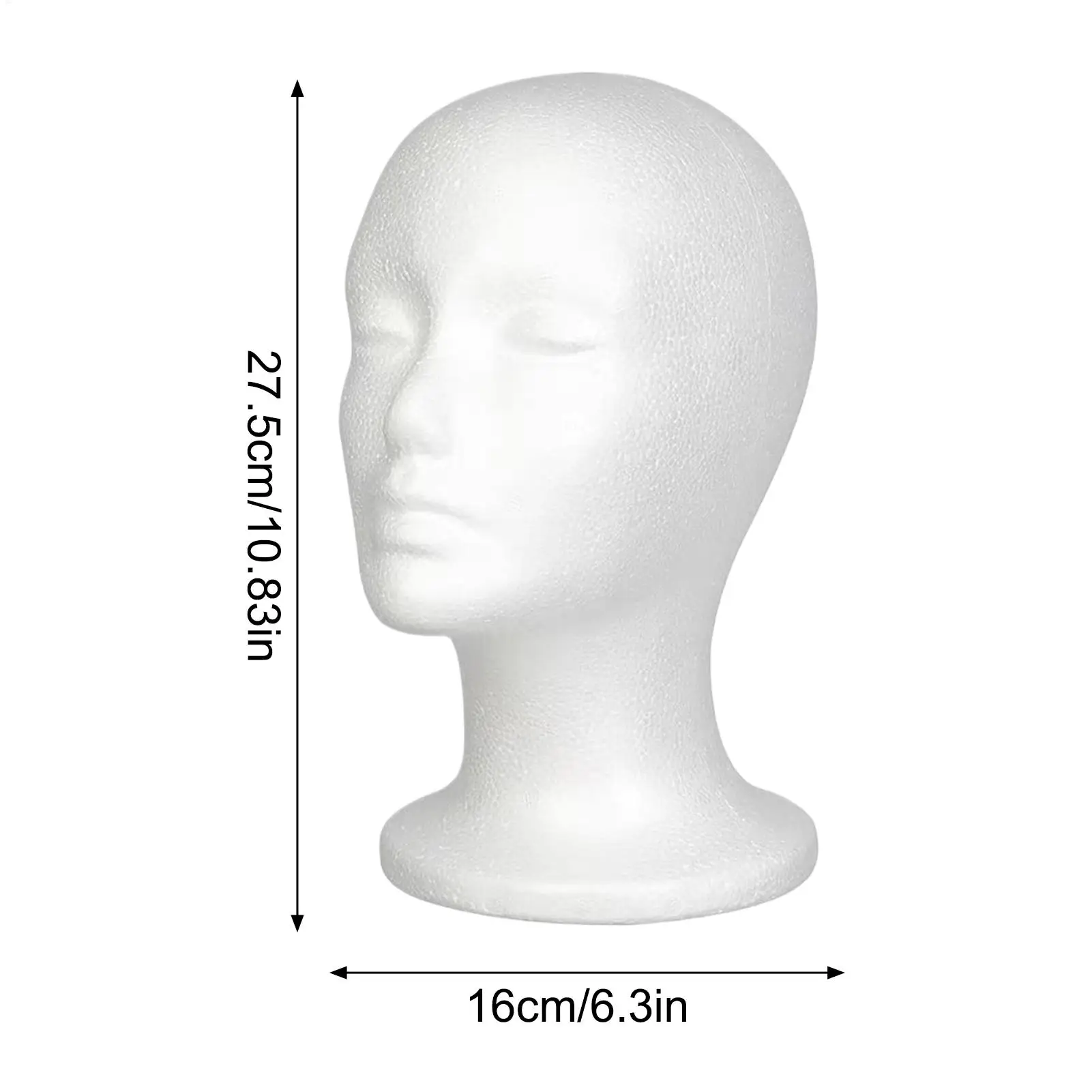 Female Styrofoam Mannequin Manikin Head Model Foam Wig Hair Lightweight Manikin Head Wig Display Stand for Scarves Jewelry Hats