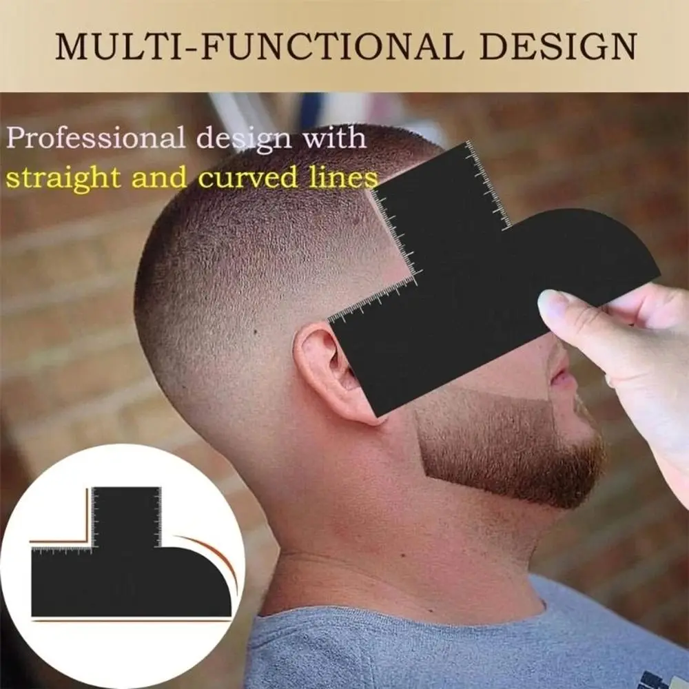 Reusable Color Enhancement Barber Card Easy to Clean with Measurement Indicators Beard Line Up Tool Black Hairline Maker