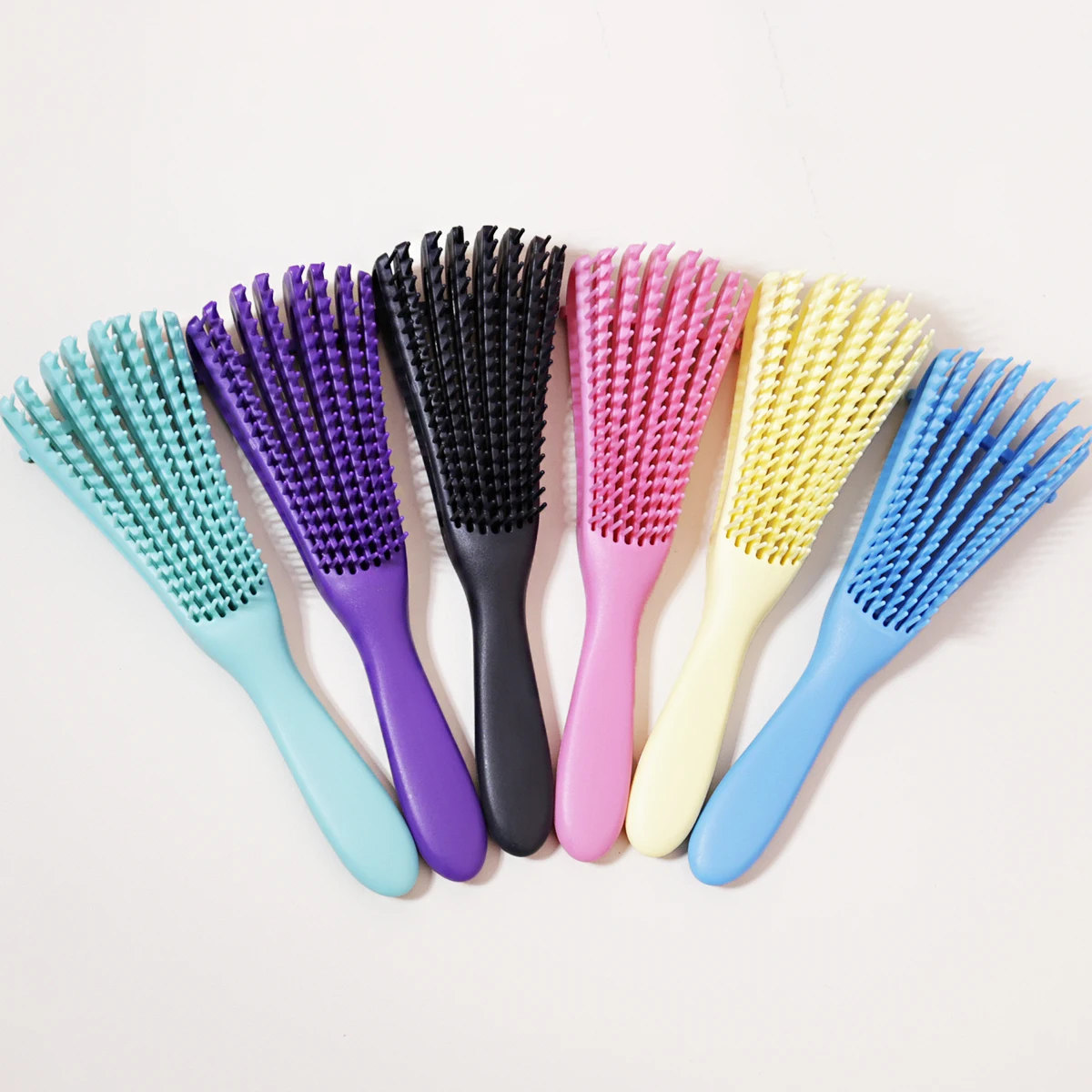 Scalp Massage Brush Winding to Sag Hair Brush Anti-Static Wet Curl Hair Brush Salon Hairdressing Tool Special for Real Hair Wigs