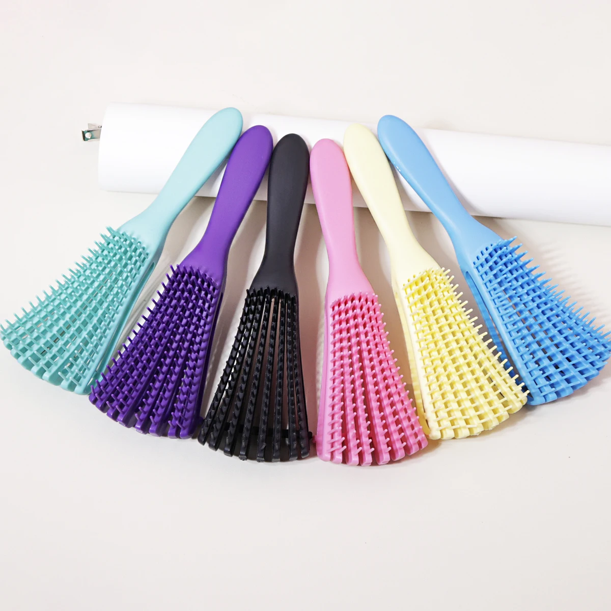 Scalp Massage Brush Winding to Sag Hair Brush Anti-Static Wet Curl Hair Brush Salon Hairdressing Tool Special for Real Hair Wigs