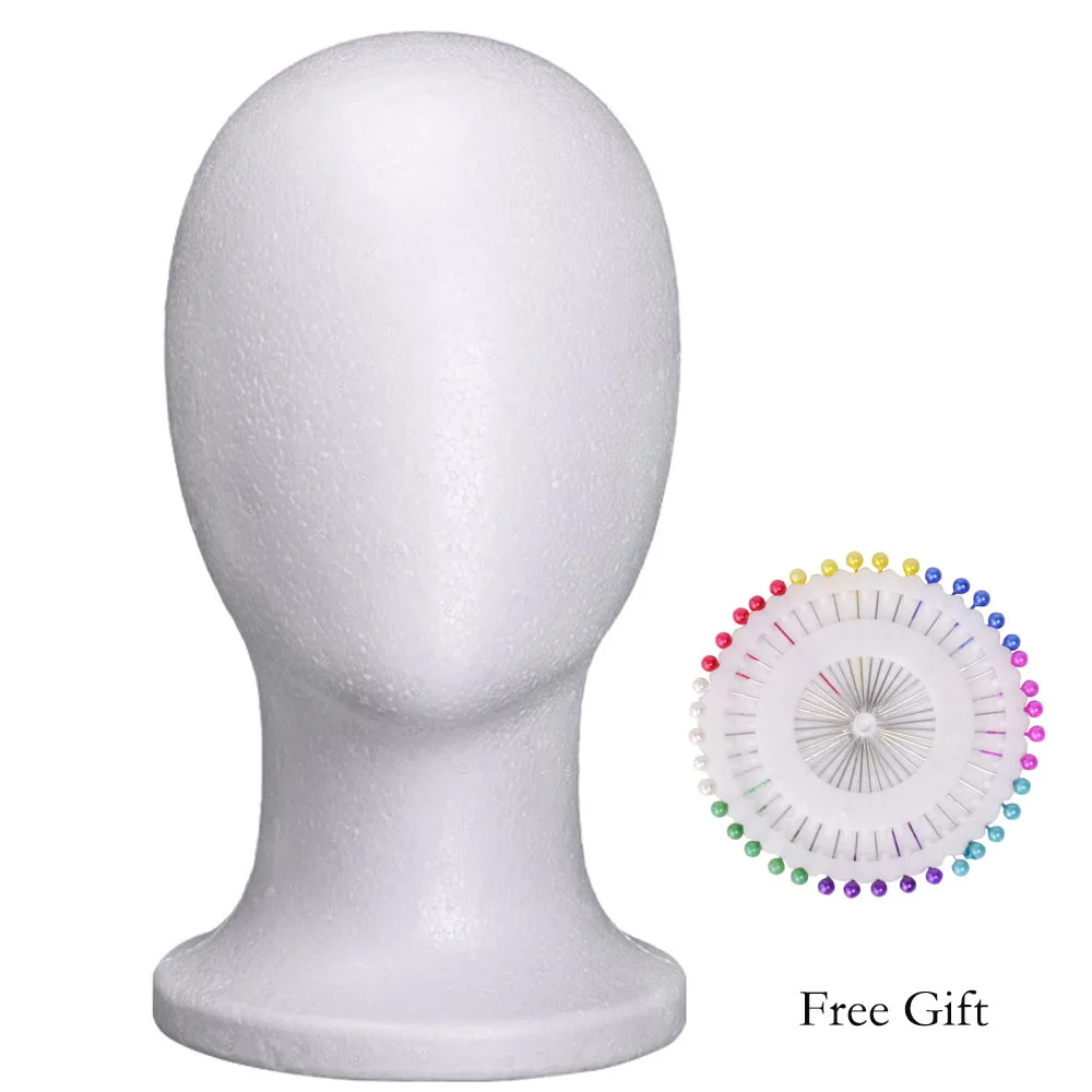 22inches Female Foam Mannequin Head Wig Head Display Smooth Durable Styling Tools Durable Portable Fashion for Home Travel