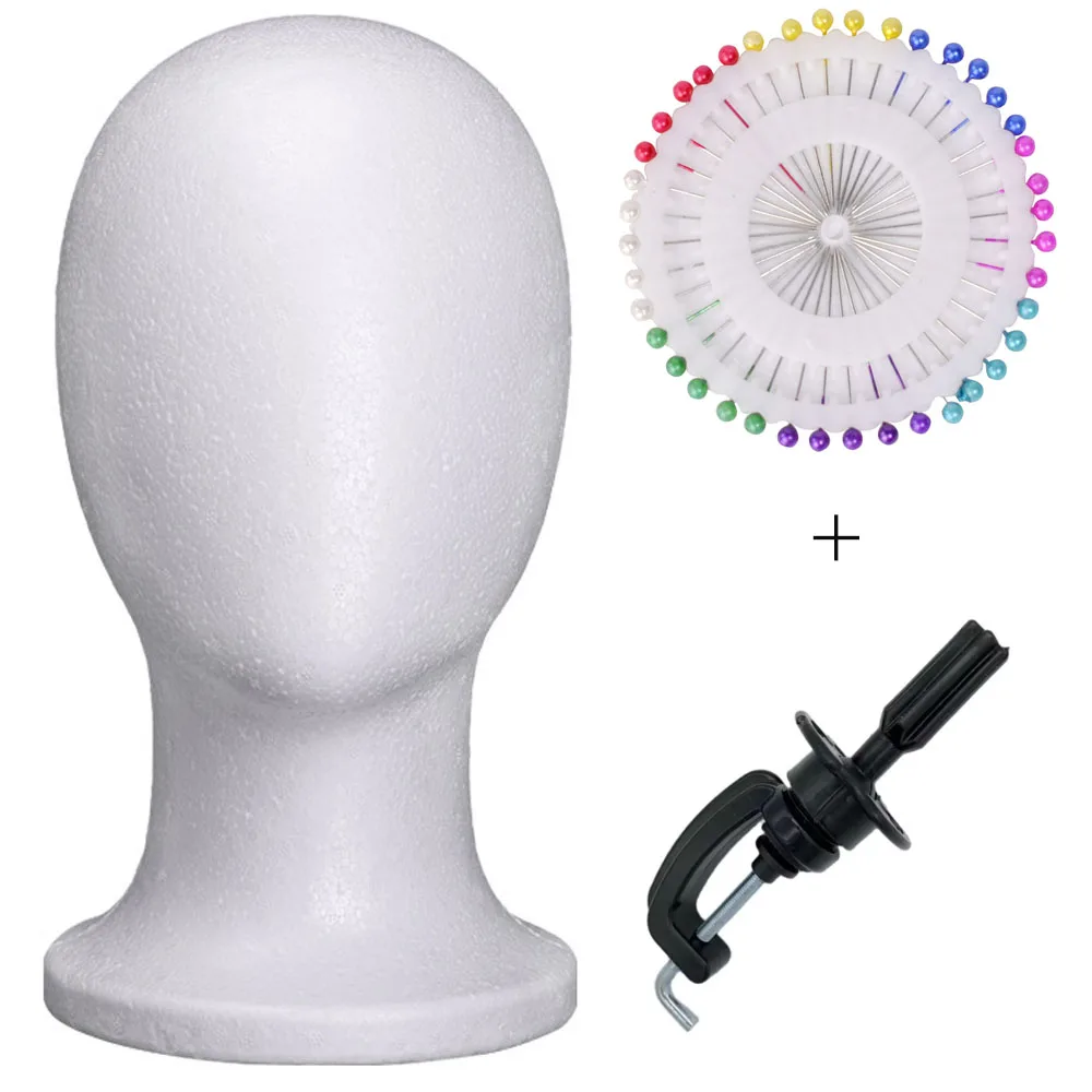 22inches Female Foam Mannequin Head Wig Head Display Smooth Durable Styling Tools Durable Portable Fashion for Home Travel