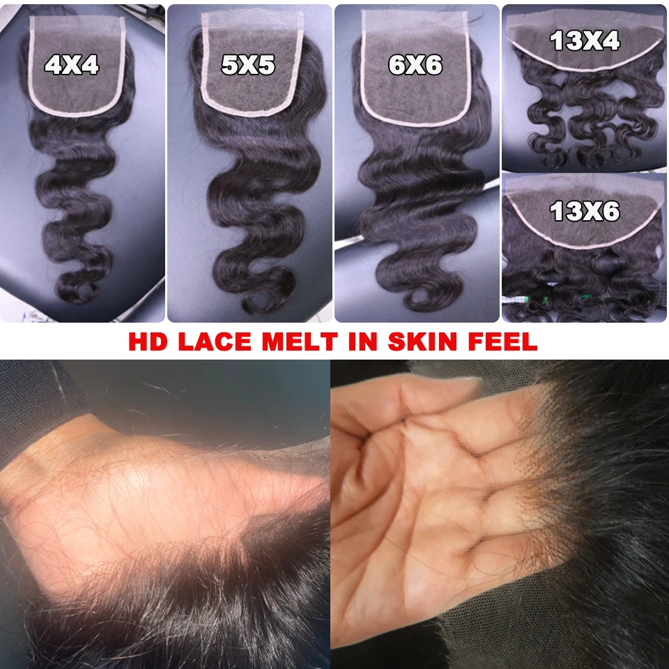 Queen Hair Real HD Invisible 13x6 13x4 7x7 6x6 5x5 4x4 2x6 4x6 9x6 7x5 Pre Plucked HD Lace Closure Frontal Virgin Human Raw Hair