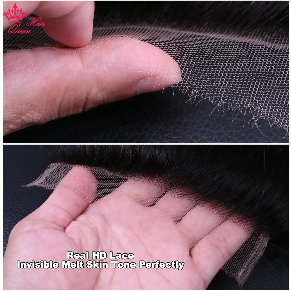 Queen Hair Real HD Invisible 13x6 13x4 7x7 6x6 5x5 4x4 2x6 4x6 9x6 7x5 Pre Plucked HD Lace Closure Frontal Virgin Human Raw Hair