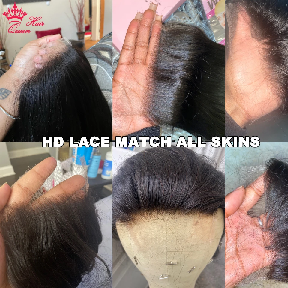Queen Hair Real HD Invisible 13x6 13x4 7x7 6x6 5x5 4x4 2x6 4x6 9x6 7x5 Pre Plucked HD Lace Closure Frontal Virgin Human Raw Hair