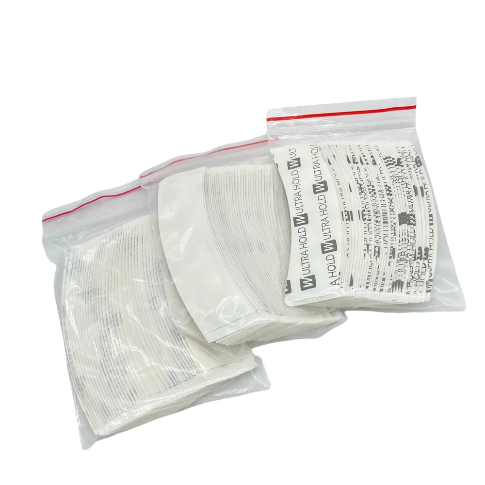 36 Pieces 4 Shape 7.6 cm * 2.2 cm White Ultra Hold Tape Lace Front Tape Arc Double Sided Tape for Toupee Wig Adhesive