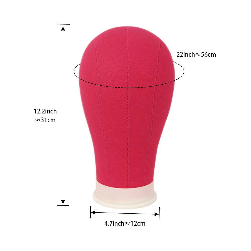 Nunify Mannequin Head Wig Stand Rose Pink 22"Canvas Head 21-25" Wig Head Stand Adjustable Tripod Stand Wigs Making Display Tools