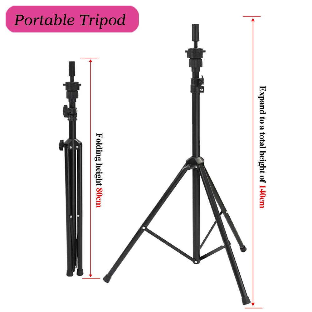 Nunify Mannequin Head Wig Stand Rose Pink 22"Canvas Head 21-25" Wig Head Stand Adjustable Tripod Stand Wigs Making Display Tools