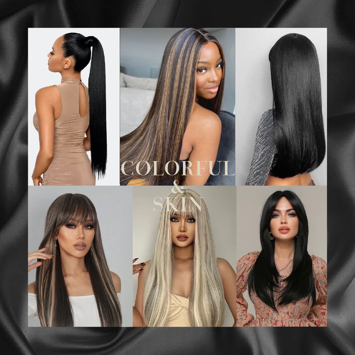 Tape In Hair Extensions Synthetic Hair 10Pcs 20Inch Long Straight Skin Weft Straight Seamless Hair Invisible Tape In Hairpiece