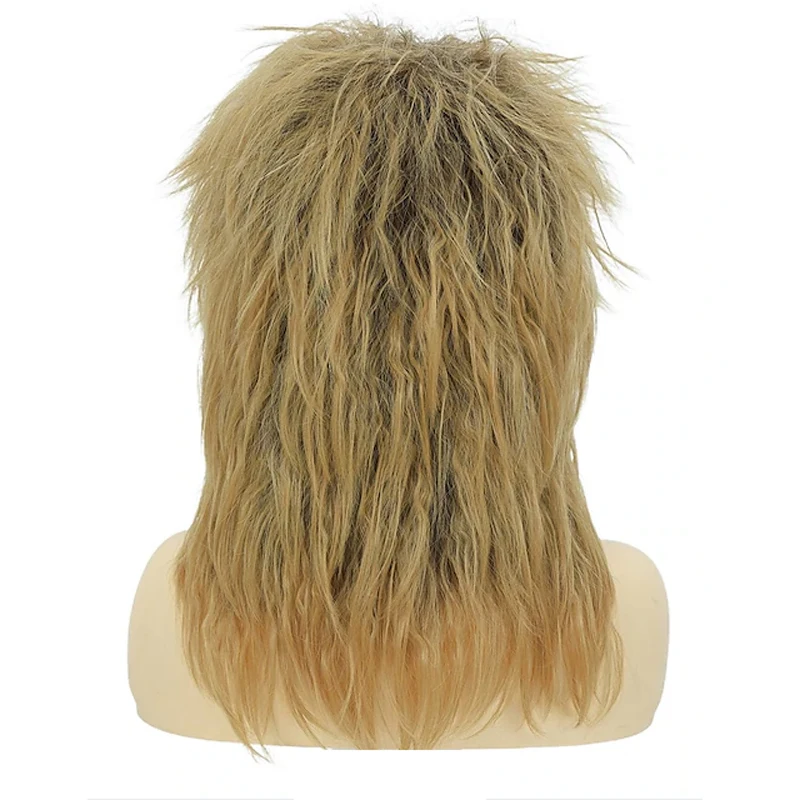 HAIRJOY Synthetic Hair 80s Tina Diva Costume Wig for Women Big Blonde Rocker Mullet Wigs Glam Punk Rock Rockstar Cosplay Wig