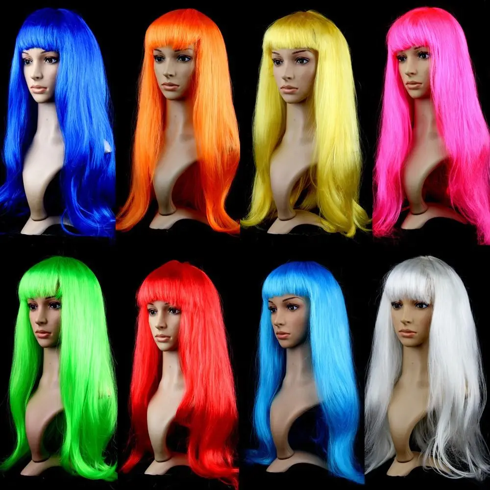 Soft Straight Hair Wig Women's Long Straight Hair Head Cover Makeup Ball Wig Men's And Women's Party Supplies