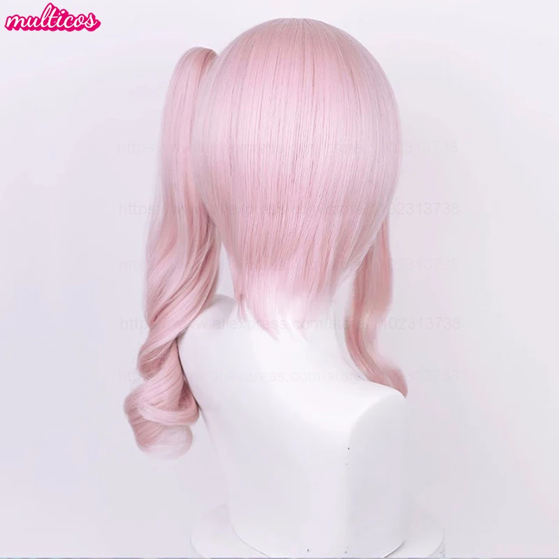 High Quality Anime Akiyama Mizuki Cosplay Wig 45cm Long Light Pink Curly Heat Resistant Synthetic Hair Halloween Party Wigs