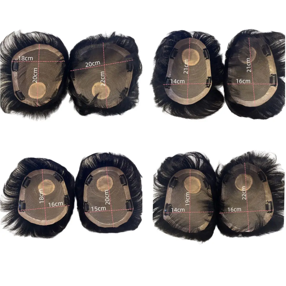 Short Real Human Hair Toupee with 4 Clips for Men's Baldness Prosthetic Wig Male Hair Replacement System Piece