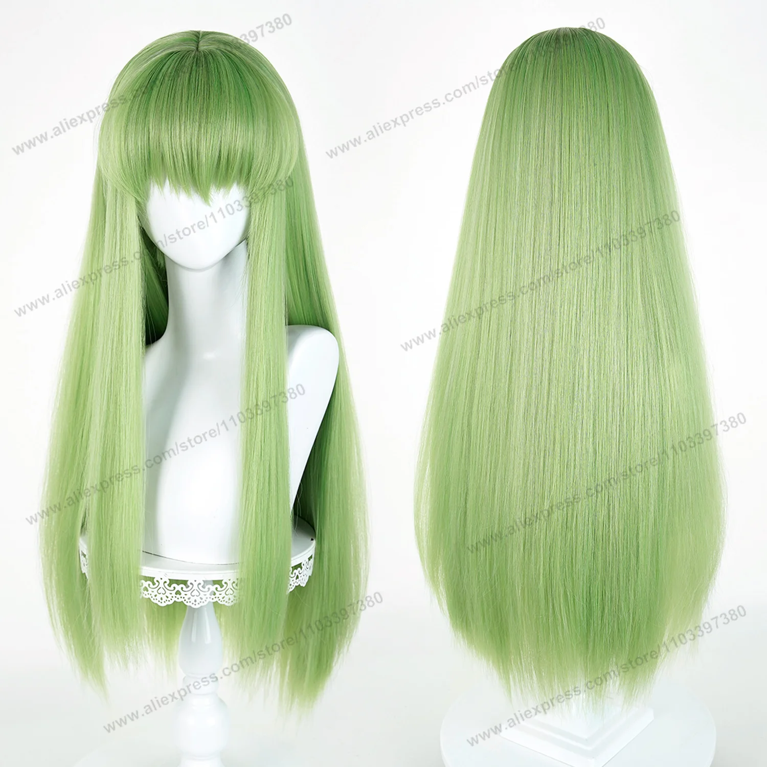 CC Enkidu Cosplay Wig 80cm Long Green Women Hair Anime Cosplay Wig Halloween Heat Resistant Synthetic Wigs