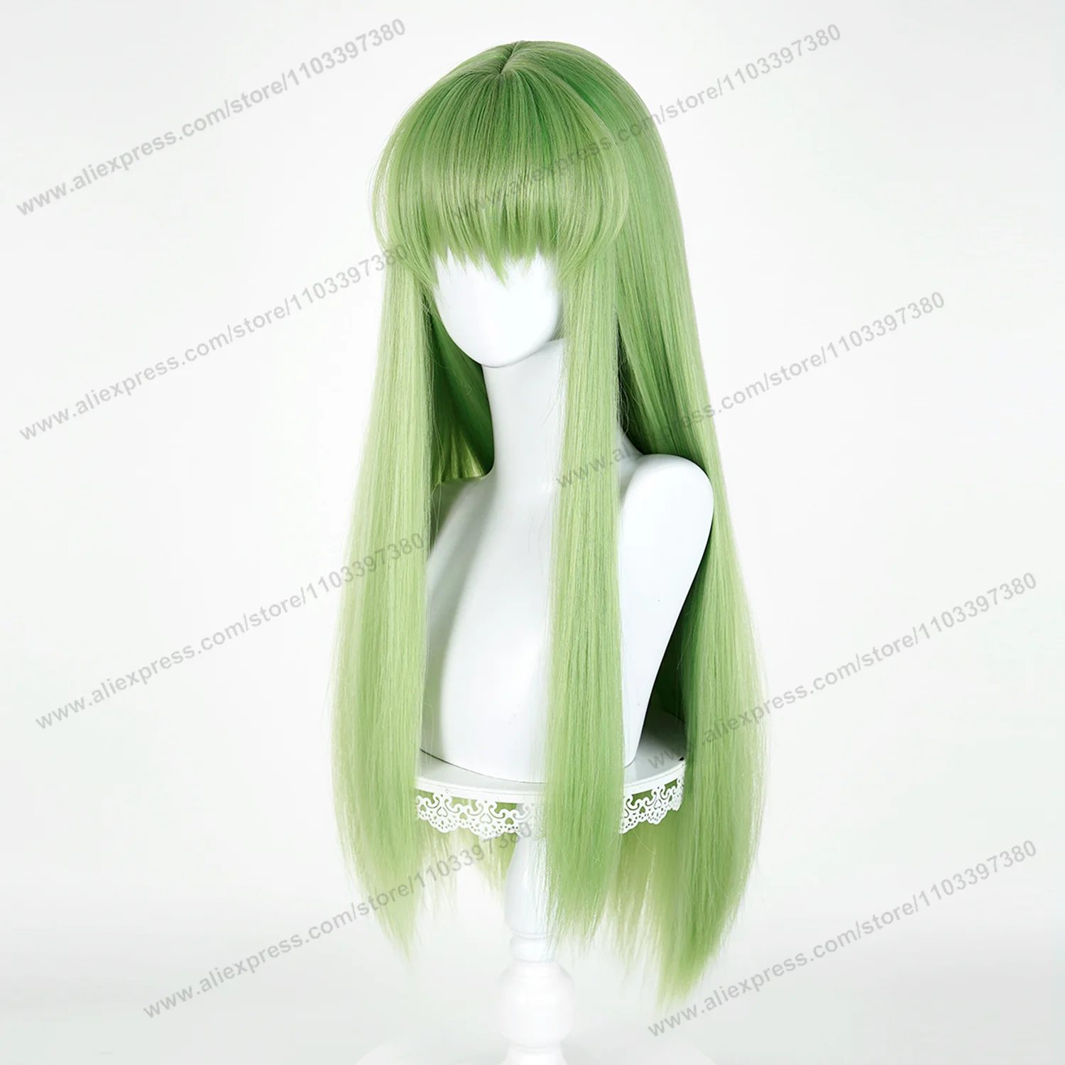 CC Enkidu Cosplay Wig 80cm Long Green Women Hair Anime Cosplay Wig Halloween Heat Resistant Synthetic Wigs