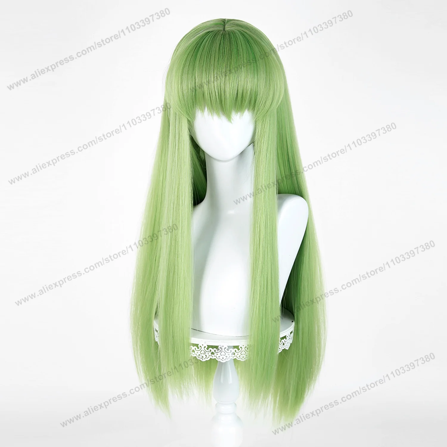 CC Enkidu Cosplay Wig 80cm Long Green Women Hair Anime Cosplay Wig Halloween Heat Resistant Synthetic Wigs