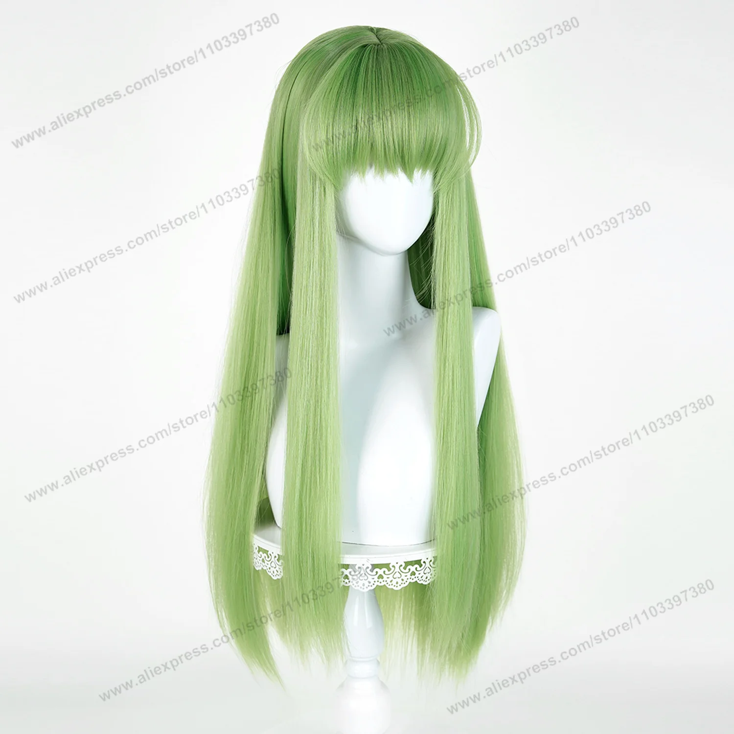 CC Enkidu Cosplay Wig 80cm Long Green Women Hair Anime Cosplay Wig Halloween Heat Resistant Synthetic Wigs