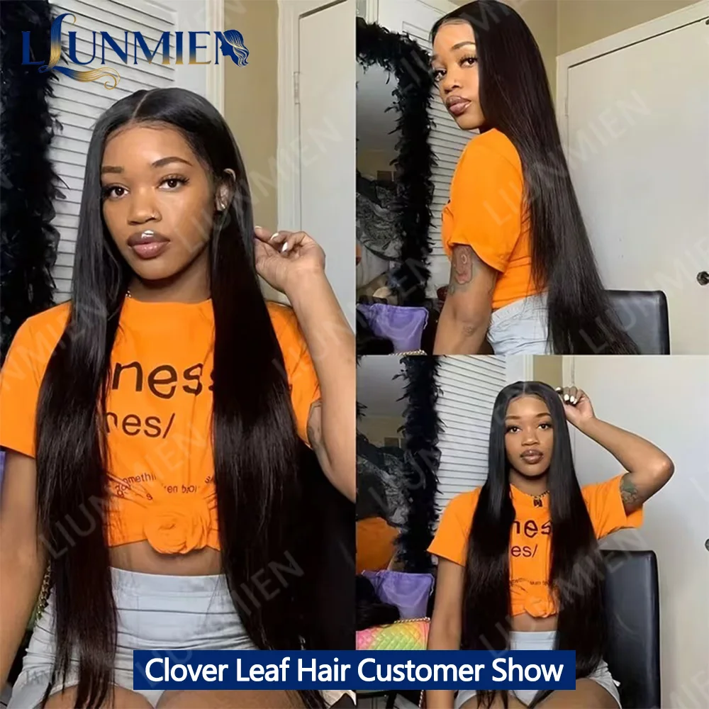 Straight Human Hair Bundles with frontal 13x4 Raw Hair Bundles 100% Human Hair Extensions Weave 3 Bundles with 13x4/6 HD Frontal