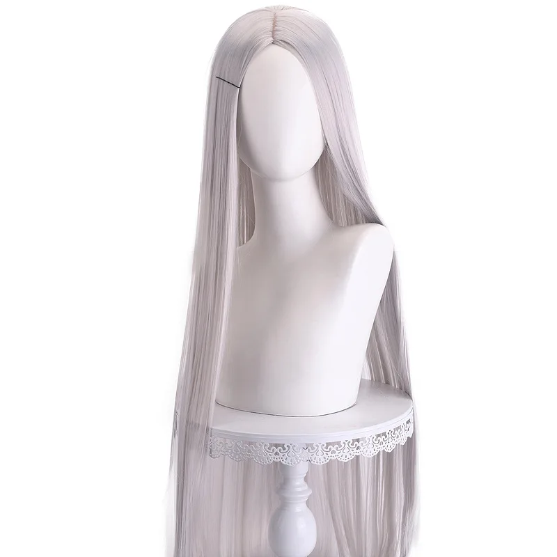 Long Straight Cosplay Wig Centre Parting Central Split Blond Pink Red Purple Heat Resistant Synthetic Hair Wigs