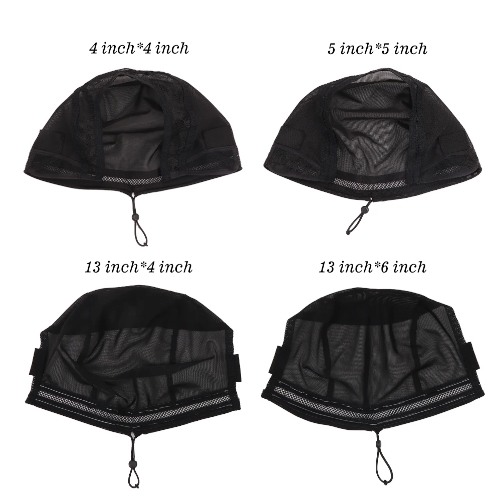 Nunify Black 4X4 13X4 Wig Making Cap Invisible Lace Edge Adjustable Lace Wig Cap With Drawstring With Silicone Nonslip Wig Band