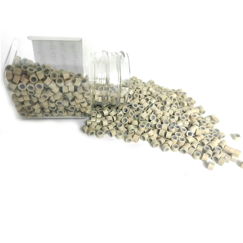 1000Pcs 4mm Micro Rings For Hair Extensions Microlinks For Hair Silicone Lined Hair Extension Bead Tools Accessories