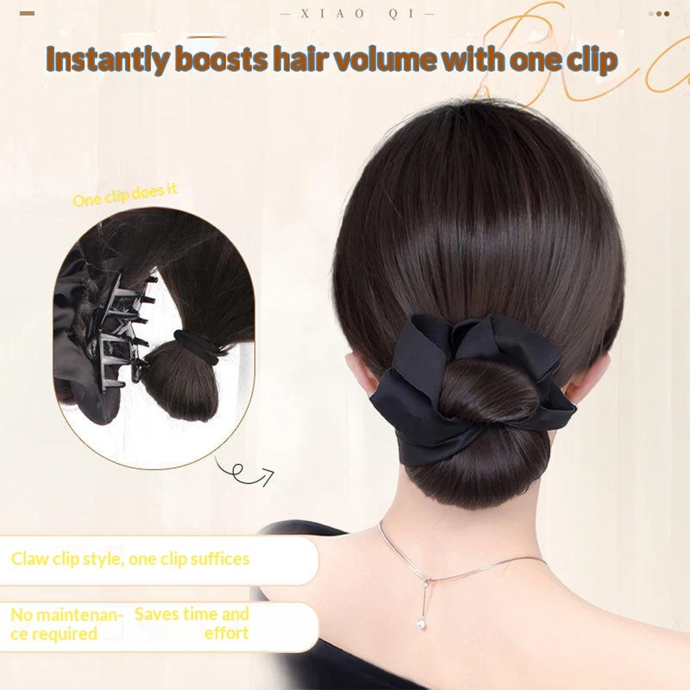 Low Synthetic Bun Ponytail Hair Natural Fluffy Claw Clip Chignon Hair For Women Lazy Bun Wig Bag Hair Accessories For Daily Use