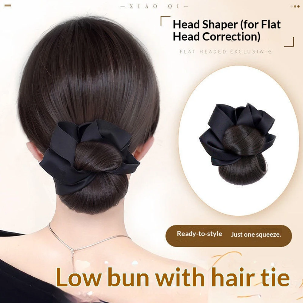 Low Synthetic Bun Ponytail Hair Natural Fluffy Claw Clip Chignon Hair For Women Lazy Bun Wig Bag Hair Accessories For Daily Use