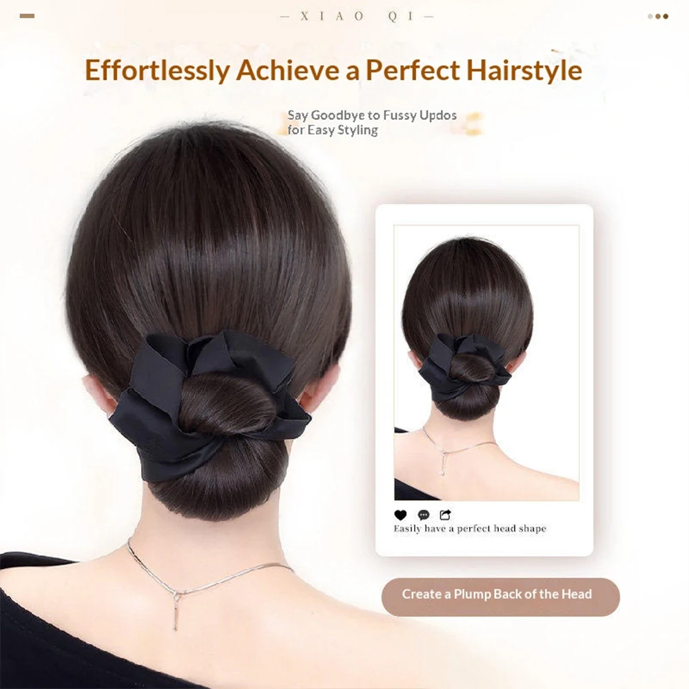 Low Synthetic Bun Ponytail Hair Natural Fluffy Claw Clip Chignon Hair For Women Lazy Bun Wig Bag Hair Accessories For Daily Use