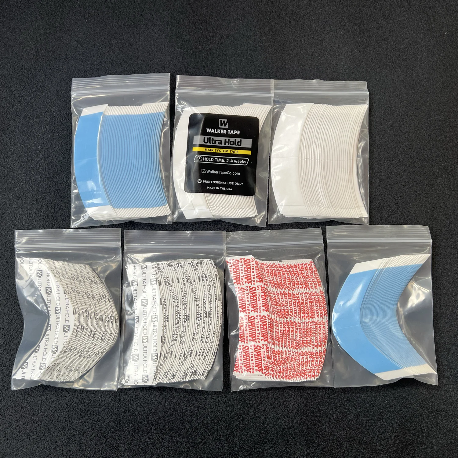 36Pcs/180pc Walker Ultra Hold Lace Wig Tape Double Sided Adhesive Strips with Blue Liner, Strong Hold for Hair Systems & Toupees