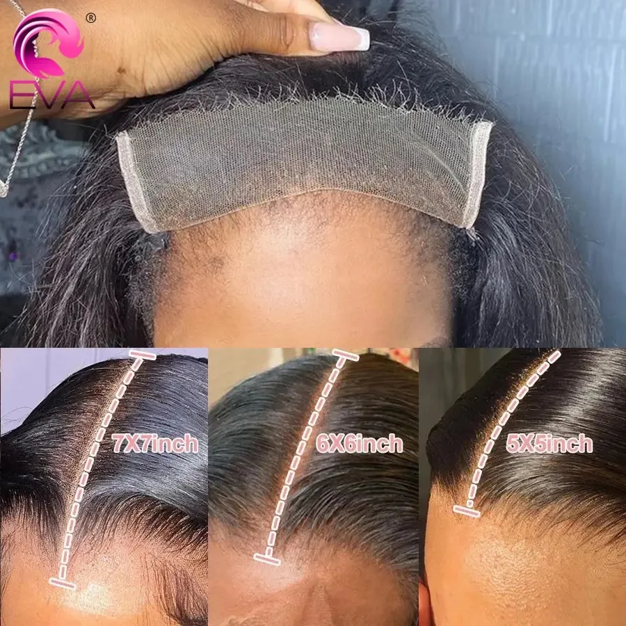 Eva Hair Real HD Lace 5x5 6x6 7x5 9x6 HD Closure Human Hair Invisible Melt Skins 13x4 13x6 HD Lace Frontal Only Pre Plucked Lace
