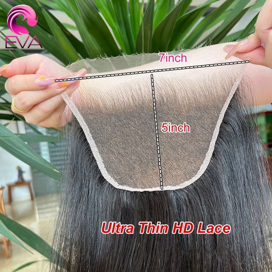 Eva Hair Real HD Lace 5x5 6x6 7x5 9x6 HD Closure Human Hair Invisible Melt Skins 13x4 13x6 HD Lace Frontal Only Pre Plucked Lace