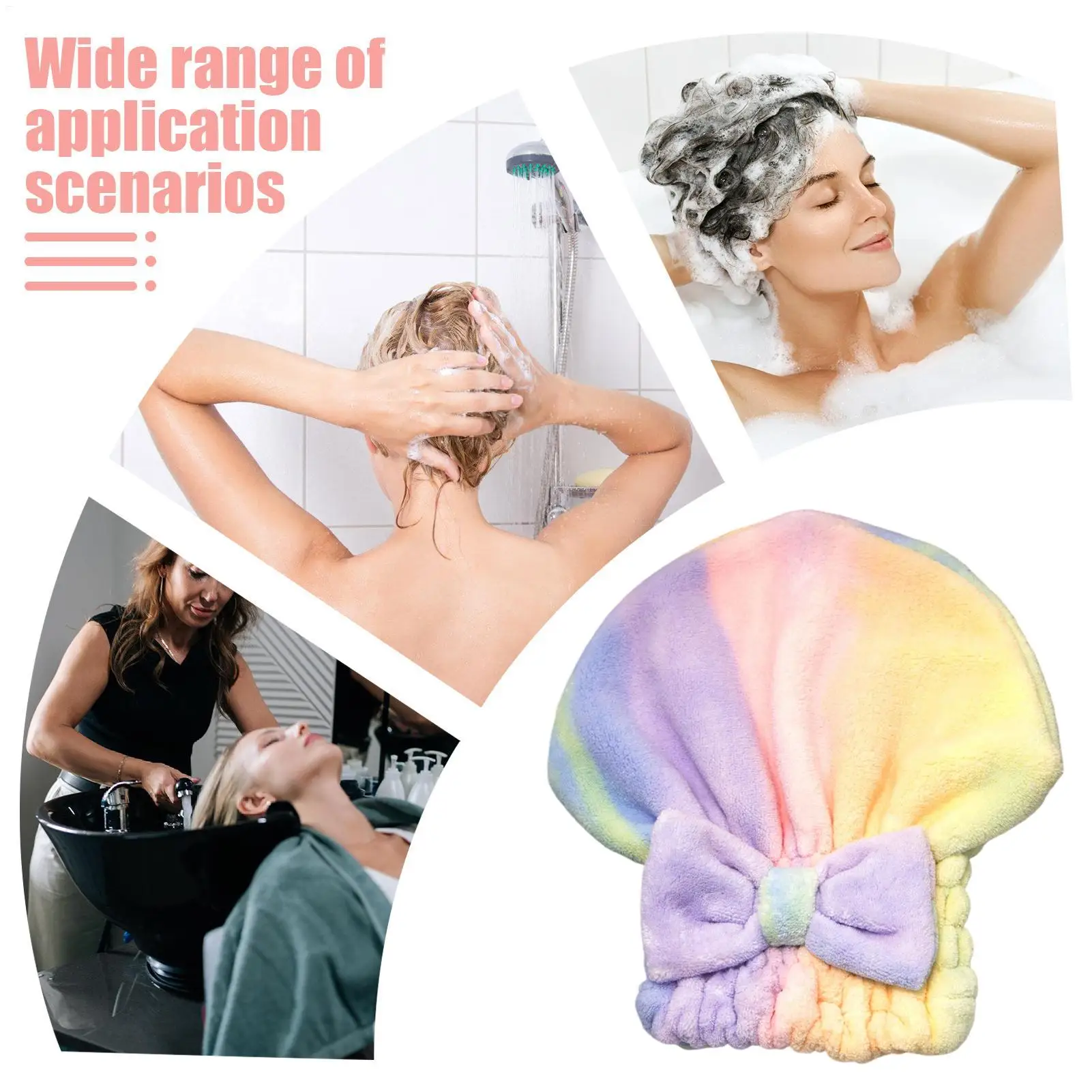 Microfiber Hair Drying Towels Head Wrap with Bow-Knot Shower Cap Hair Turban HairWrap Bath Cap for Curly Long Wet Hair Gift