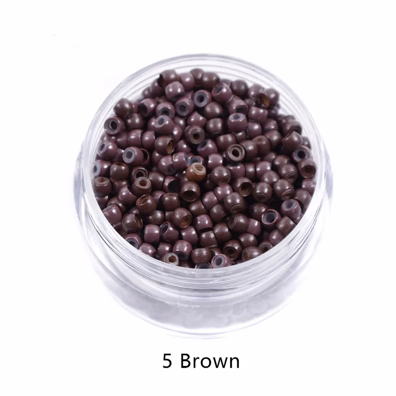 1000 PCS 3mm Nano Silicone Lined Micro Ring Hair Extension Beads for Nano Tip Human Hair Extensions