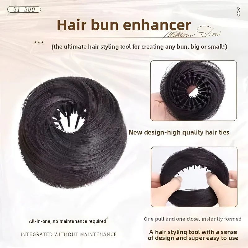Magic Synthetic Hair Bun With Circle Elastic Clips Bird's Nest Shaped Retractable Hairpieces Fashionable Wig Hair Accessories