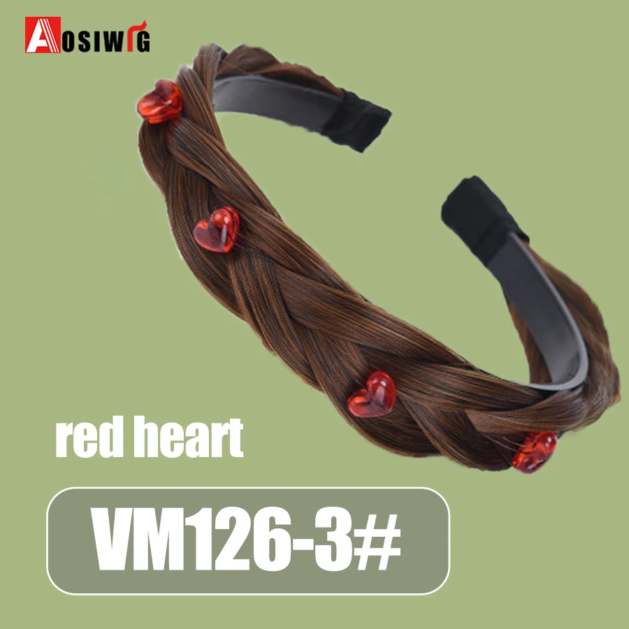 AOSI 1PC Synthetic Ladies Hair Wide Fishbone Braids Non-slip Headband Handmade Retro Headband Styling Headwear Accessories