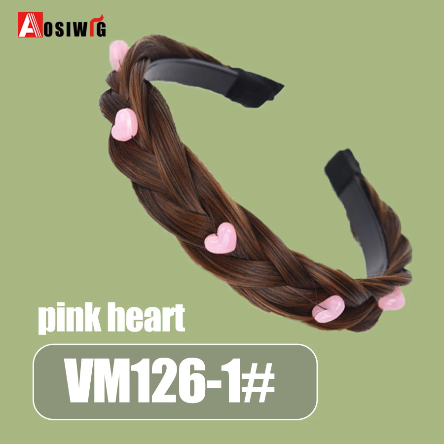 AOSI 1PC Synthetic Ladies Hair Wide Fishbone Braids Non-slip Headband Handmade Retro Headband Styling Headwear Accessories