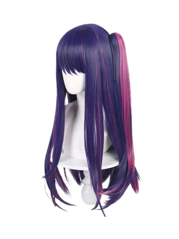 Anime Oshi No Ko Hoshino Ai Purple Wig Cosplay Headwear Girl Lolita Ponytail Heat Resistant Synthetic Wigs Accessories Hair