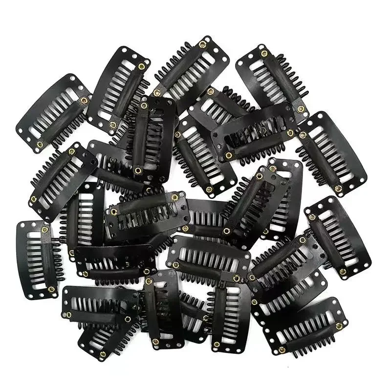 10-100Pieces Hair Clips 32mm Hair Extensions Snap Clip for Women Metal Wig Comb Clips for Hair Extensions