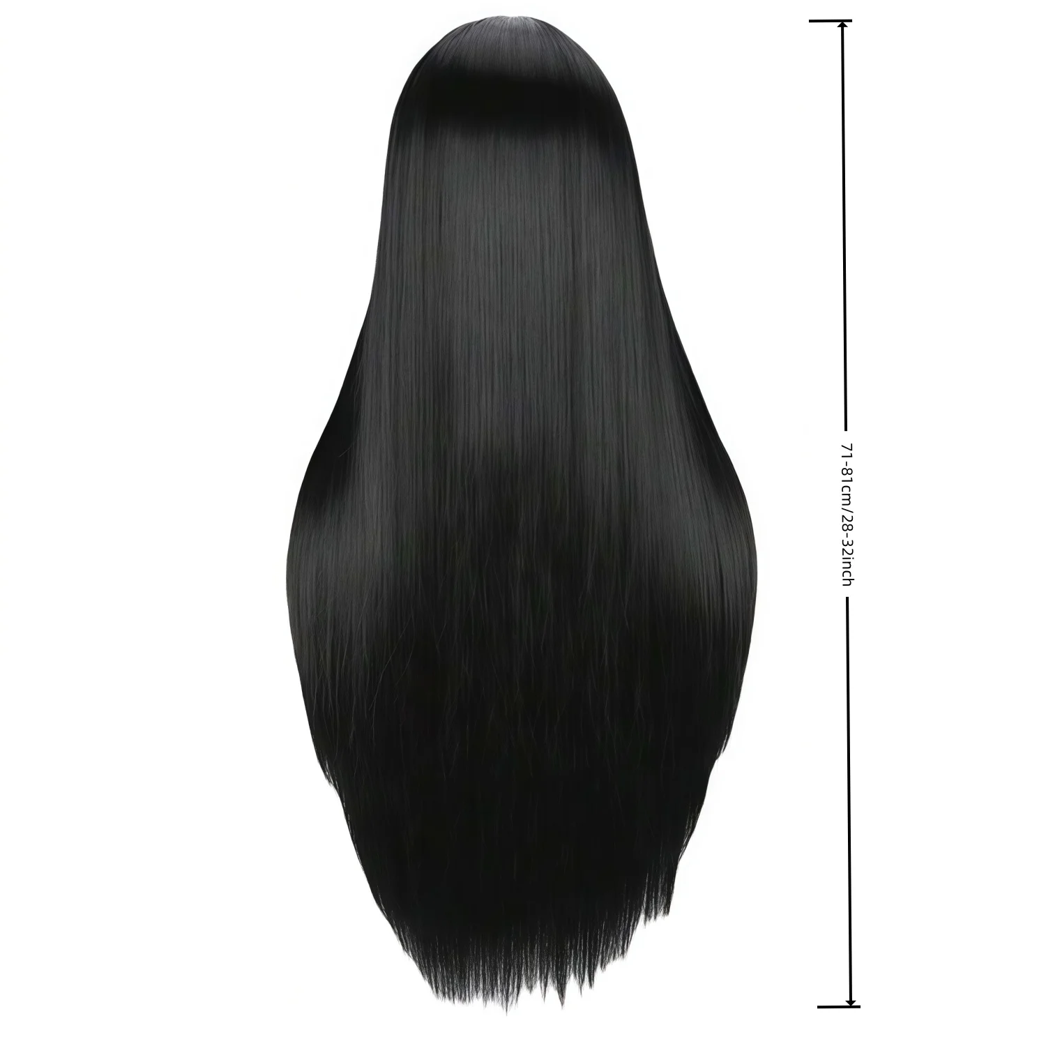 Long Straight Black Wig 32 Inch Heat Resistant Synthetic Wig For Women Cosplay Party Natural Black